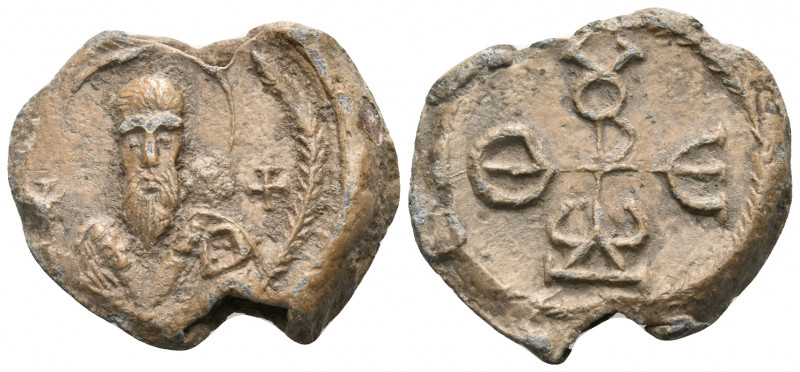 BYZANTINE SEALS, Ecclesiastical. Theodoros, circa 7th century. Seal or Bulla (Le...