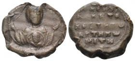 BYZANTINE SEALS, Imperial Court. Niketas Artemonites, vestes, circa 11th century. Seal or Bulla (Lead, 15.5 mm, 3.65 g, 12 h). Facing bust of the Virg...