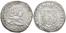 FRANCE, Provincial. Dukedom of Lorraine. Charles IV, First reign, 1626-1634. Teston (Silver, 30 mm, 8.86 g, 6 h), Nancy, 1632. CAROLVS• D: G• DVX• LOT...