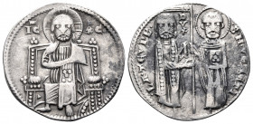 ITALY. Venice. Lorenzo Tiepolo, 1268-1275. Grosso (Silver, 20 mm, 2.14 g, 6 h). IC - XC Christ Pantokrator seated facing on throne. Rev. •LA•TЄVPL'• D...