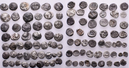 GREEK. Circa 5th - 3rd century BC. (Silver, 38.20 g). A lot of Fifty-one (51) silver fractions from mainland Greece and Asia Minor. Mostly fine to ver...