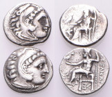 GREEK. Circa 4th - 3rd century BC. Drachm (Silver, 7.91 g). A lot of Two (2) silver Drachms in the name of Alexander the Great. About very fine or bet...