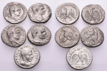 ROMAN PROVINCIAL, Seleucis and Pieria. Antioch. Circa 2nd century. Tetradrachm (Silver, 67.45 g). Lot of five (5) Roman Provincial Tetradrachms by Car...