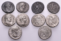 ROMAN PROVINCIAL, Seleucis and Pieria. Antioch. Circa 2nd century. Tetradrachm (Silver, 65.14 g). Lot of Five (5) Roman Provincial Tetradrachms by Car...