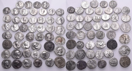ROMAN IMPERIAL. Circa 1st - 3rd century. (Silver, 140 g). A lot of Forty-eight (48) coins, including Denarii (41) and Antoniniani (7), running from th...