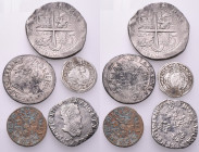WORLD. Circa 16th - 17th century. (Silver/Bronze, 38.53 g). Lot of Five (5) silver and bronze coins. Very fine or better. Lot sold as is, no returns (...
