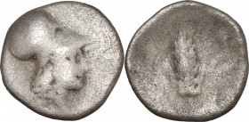 Southern Lucania, Metapontion, c. 325-275 BC. AR Diobol (12mm, 0.90g). Fine