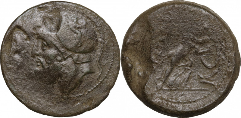 Bruttium, The Brettii, c. 208-203 BC. Æ Double Unit - Didrachm (27mm, 14.90g). F...