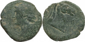Bruttium, Carthaginian occupation, c. 215-205 BC. Æ Unit (24mm, 10.90g). Good Fine