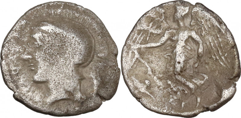 Sicily, Kamarina, c. 410-405 BC. AR Litra (12mm, 0.80g). Athena / Nike. Rare, Fi...