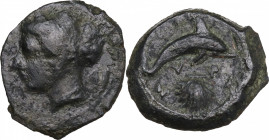 Sicily, Syracuse, c. 415-405 BC. Æ Hemilitron (19mm, 3.60g). Good Fine
