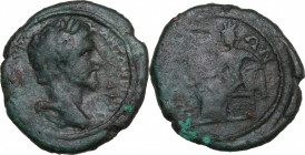 Marcus Aurelius (161-180). Uncertain mint. Æ (22mm, 6.80g) - R/ Seated goddess. Fine