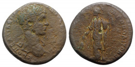 Diadumenian (Caesar, 217-218). Moesia Inferior, Nicopolis ad Istrum. Æ (26mm, 9.73g, 6h). Bare-headed bust r. R/ Demeter standing l., holding corn-ear...
