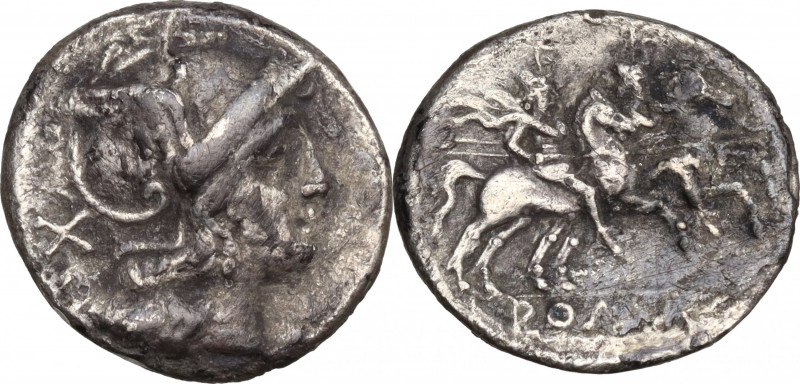 Anonymous, Rome, after 211 BC. AR Denarius (19mm, 3.50g). Fine