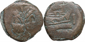 Bird and Tod series(?), Rome, 189-180 BC. Æ As (33mm, 21.10g). Good Fine