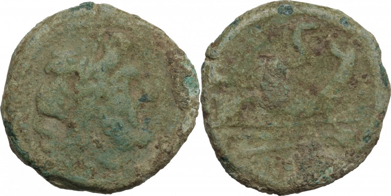 Anonymous, Rome, 91 BC. Æ Semis (25mm, 9.50g). Fine