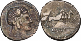 L. Julius Bursio, Rome, 85 BC. AR Denarius (18mm, 3.50g). Good Fine