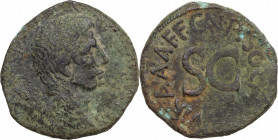 Augustus (27 BC-AD 14). Æ As (26mm, 11.10g). Rome, 15 BC. Cn. Piso Cn. F, moneyer. Good Fine