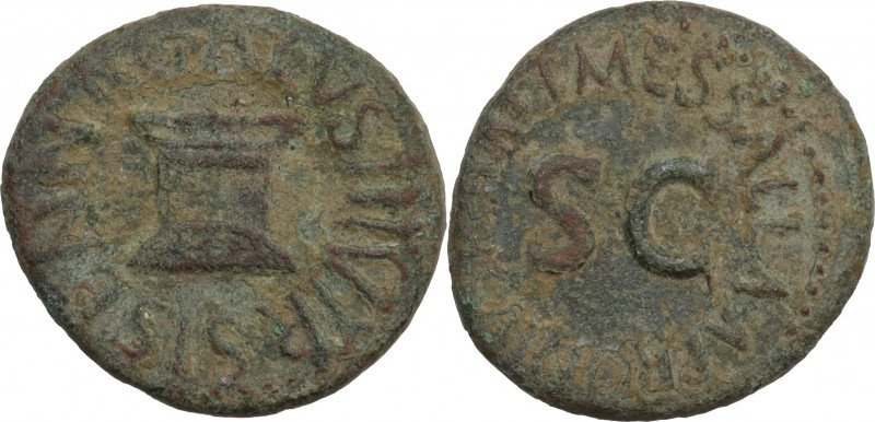 Augustus (27 BC-14 AD). Æ Quadrans (17mm, 3.00). Rome, Apronius, Galus, Messalla...