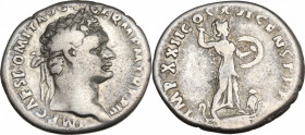 Domitian (81-96). AR Denarius (19mm, 3.10g). Rome - R/ Minerva. Good Fine