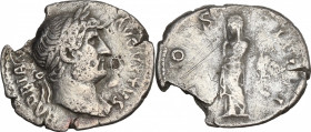 Hadrian (117-138). AR Denarius (20mm, 2.50g). Rome - R/ Pietas. Fine