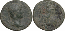 Hadrian (117-138). Æ As (23mm, 8.40g). Rome - R/ Roma seated. Fine