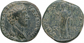 Marcus Aurelius (Caesar, 139-161). Æ Sestertius (29mm, 27.60g). Rome - R/ Felicitas. Good Fine
