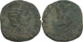 Julia Mamaea (Augusta, 222-235). Æ Sestertius (29mm, 15.80g). Rome - R/ Felicitas seated. Fine