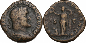 Maximinus I (235-238). Æ Sestertius (29mm, 18.80g). Rome - R/ Victory. Good Fine