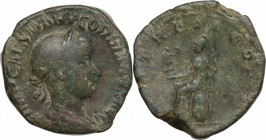 Gordian III (238-244). Æ Sestertius (29mm, 18.70g). Rome - R/ Roma seated. Fine
