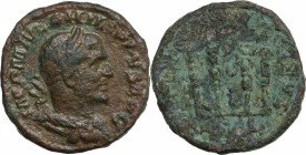 Philip I (244-249). Æ Sestertius (28.5mm, 19.10g). Rome - R/ Standards. Fine