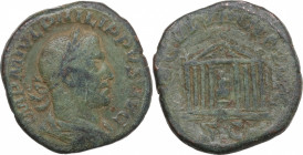 Philip I (244-249). Æ Sestertius (29mm, 18.30g). Secular Games issue. Rome - R/ Temple. Fine