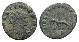Gallienus (253-268). Antoninianus (20.5mm, 2.50g, 11h). Rome, 267-8. Radiate head r. R/ Panther standing l.; B. RIC V 230. Good Fine