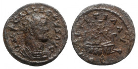 Allectus (293-296). Æ Quinarius (19mm, 2.70g, 7h). "C" mint. Radiate and cuirassed bust r. R/ Galley l.; QC. RIC V 125. Good Fine