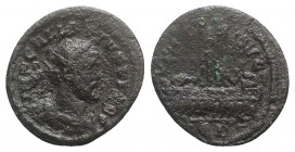 Allectus (293-296). Æ Quinarius (20mm, 2.63g, 12h). "C" mint. Radiate and cuirassed bust r. R/ Galley l.; QC. RIC V 125. Good Fine
