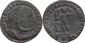 Constantine I (307/310-337). Æ Follis (23mm, 3.30g). Thessalonica - R/ Genius. VF