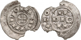 Italy, Milano, Enrico III-V (1039-1125). BI Denaro Scodellato (16mm, 0.50g). VF