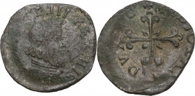 Italy, Milano. Filippo III (1598-1621). Æ Sesino (17mm, 1.40g). Good Fine