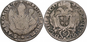 Italy, Milano. Carlo VI (1702-1740). AR 5 Soldi (20mm, 2.30g). Good Fine