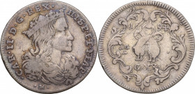 Italy, Napoli. Carlo II di Spagna (1674-1700). AR 20 Grana 1694 (25mm, 4.30g). Good Fine