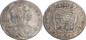 Italy, Napoli. Carlo II di Spagna (1674-1700). AR Carlino 1690 (22mm, 2.40g). Good Fine
