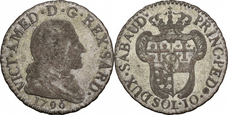 Italy, Savoia. Vittorio Amedeo III (1773-1796). 10 Soldi 1796 (22mm, 2.40g). Goo...