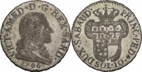 Italy, Savoia. Vittorio Amedeo III (1773-1796). 10 Soldi 1796 (22mm, 2.40g). Good Fine
