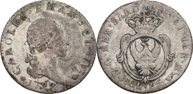 Italy, Savoia. Carlo Emanuele IV (1798-1800). BI 7.6 Soldi 1799 (25mm, 4.00g). Good Fine