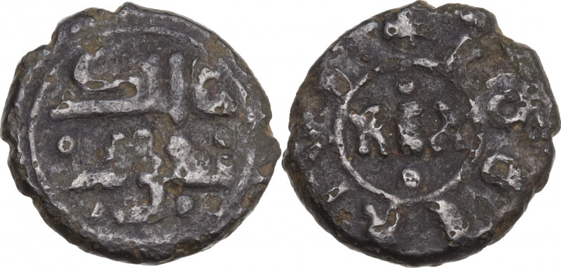 Italy, Sicily, Messina. Tancredi and Ruggero (1089-1194). Æ Follaro (13mm, 1.70g...