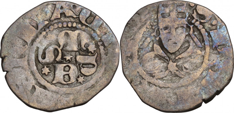 Italy, Sulmona. Carlo III di Durazzo (1382-1385). AR Bolognino (15mm, 0.60g). Go...