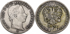 Austria. Franz Joseph I (1848-1916). 1/4 Gulden / 1/4 Florin 1862 (23mm, 5.30g). Venice. Good Fine - near VF