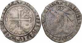 France, Charles V (1364-1380). AR Gros Delphinal (22mm, 1.50g). Good Fine