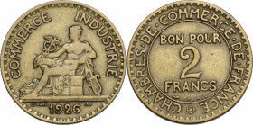 France, Chambers of Commerce. 2 Francs 1926 (27mm, 8.00g). VF