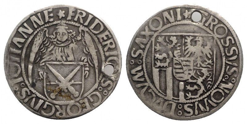 Germany, Saxony. Friedrich III, Georg and Johann (1500-1507). AR Schreckenberger...